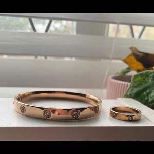 Rose-Gold Bracelet & Ring Set